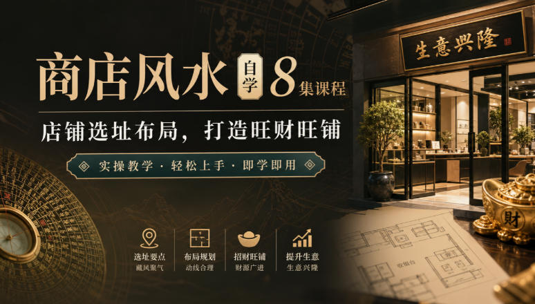 商店风水自学8集课程｜店铺选址布局，打造旺财旺铺实操教学-洛柒笔记