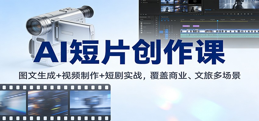 AI短片创作课：图文生成+ 视频制作+短剧实战，覆盖商业、 文旅多场景-洛柒笔记