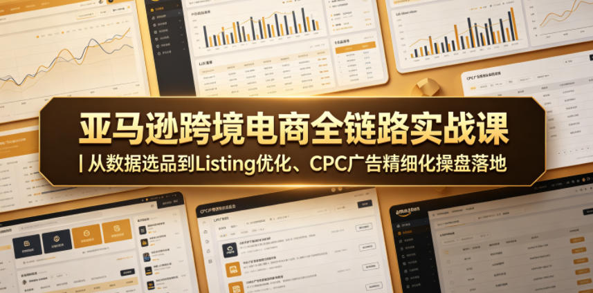 亚马逊跨境电商全链路实战课｜从数据选品到Listing优化、CPC广告精细化操盘落地-洛柒笔记