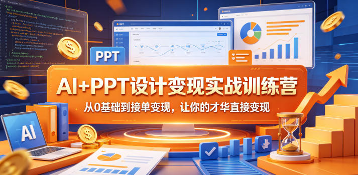 AI+PPT设计变现实战训练营，从0基础到接单变现，让你的才华直接变现-洛柒笔记