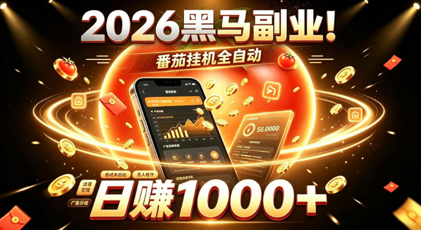 2026黑马副业！番茄挂G全自动日入1000+，操作最简单、门槛最低的线上轻资产项目【揭秘】-洛柒笔记
