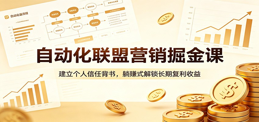 自动化联盟营销掘金课：建立个人信任背书，躺赚式解锁长期复利收益-洛柒笔记