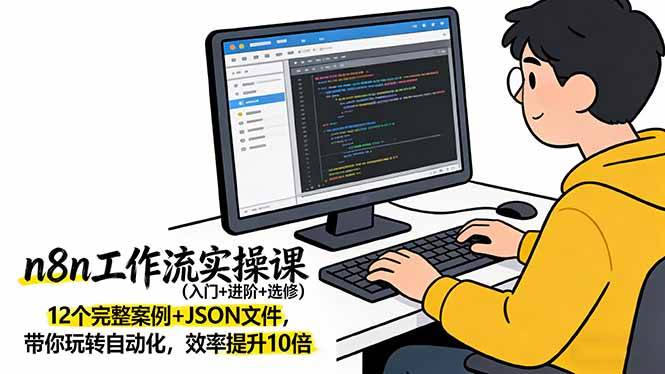 （17615期）n8n工作流实操课（入门+进阶+选修）12个完整案例+JSON文件，带你玩转自动化，效率提升10倍-洛柒笔记